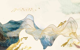 禅意线条高端壁画背景墙