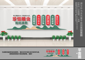 珍惜粮食拒绝浪费文化墙