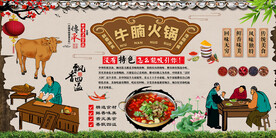 牛腩火锅背景墙