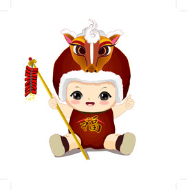 马年福娃矢量图