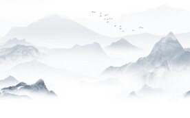 烟雨江南山水背景墙