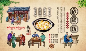 砂锅饭背景