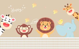 卡通儿童壁画背景墙