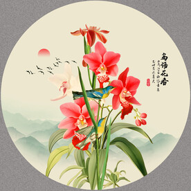 兰花国画