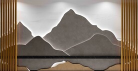 立体山水背景墙