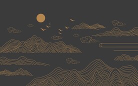 手绘线条山