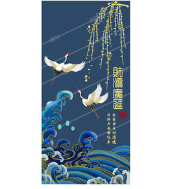 海水飞鹤手机壳插画图