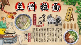 兰州拉面背景墙
