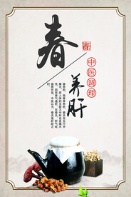 中式中医养生春养肝宣传