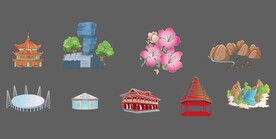 贵州景点建筑插画
