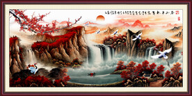 国画瀑布