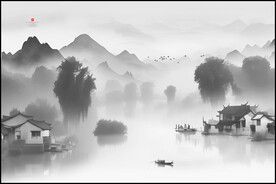 水墨国画山水