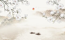 玉兰花鸟