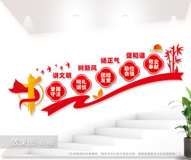  文明社区楼梯文化墙图片