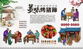 烤猪蹄背景