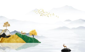 简约山水背景墙