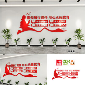 用爱履行责任用心承载教育校园墙