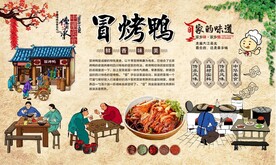 冒烤鸭背景