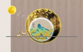 新中式背景墙 
