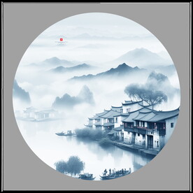 水墨画山水