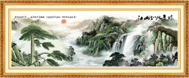 国画山水迎客松 迎客松山水画