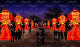 彩灯路引
