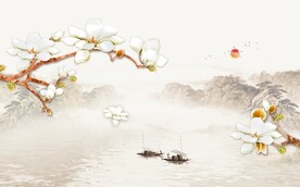 玉兰花鸟