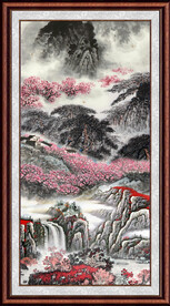 山水竖幅 
