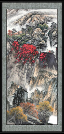 竖幅山水 