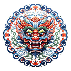 中式团龙图案