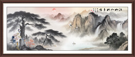 迎客松山水画