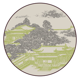 肌理圆形挂画