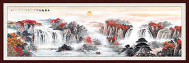 国画鸿运当头办公室装饰画 