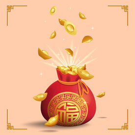 中国风新年喜庆福袋素材