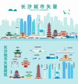 长沙地标建筑剪影
