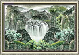 聚宝盆山水画