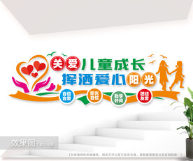 关爱儿童成长之家文化墙设计图片