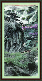 招财山水画 