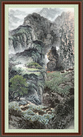 山水竖幅 