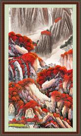 山水竖幅 
