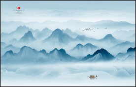 抽象意境水墨山水画