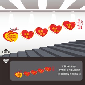 职工之家楼梯楼道文化墙