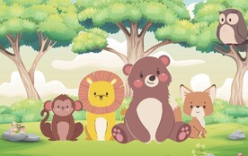 卡通动物壁画
