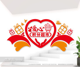 社区积分超市标语背景墙图片