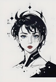 动漫清秀帅气短发女性头像
