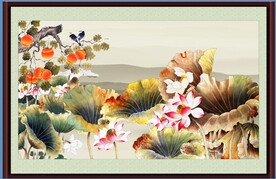荷花国画 