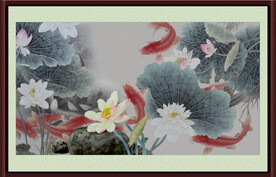 荷花国画 