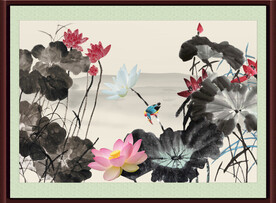 荷花国画 