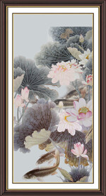 国画荷花 