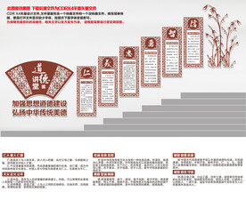 道德讲堂校园楼梯文化墙